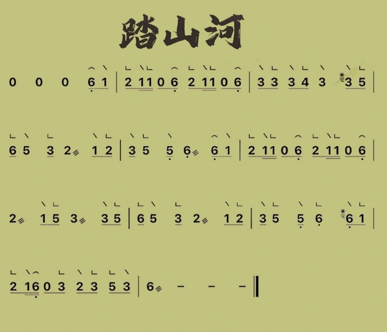 75古筝简易曲谱《踏山河》