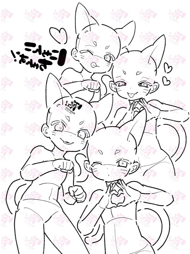 超可爱!多人绘画模板参考