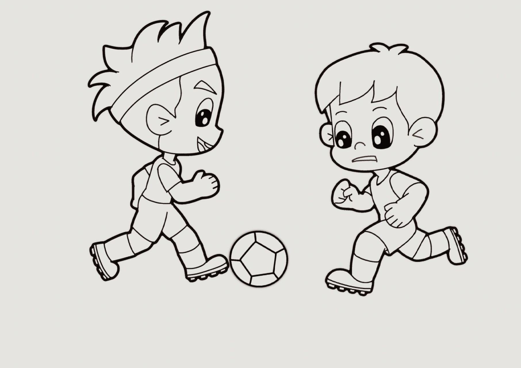 儿童主题画《踢足球》