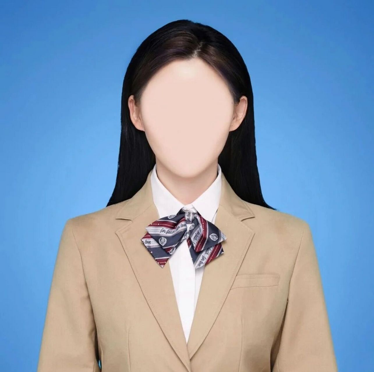 可适用于考试的蓝底半身照模板来了呦～ 全天在线修图~还有超多写真照