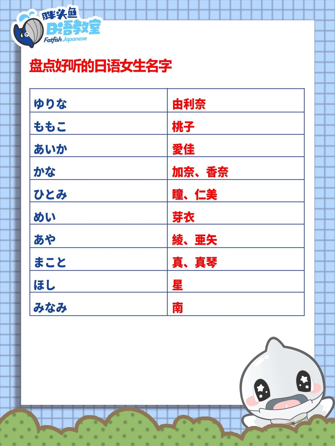 盘点好听的日语女生名字