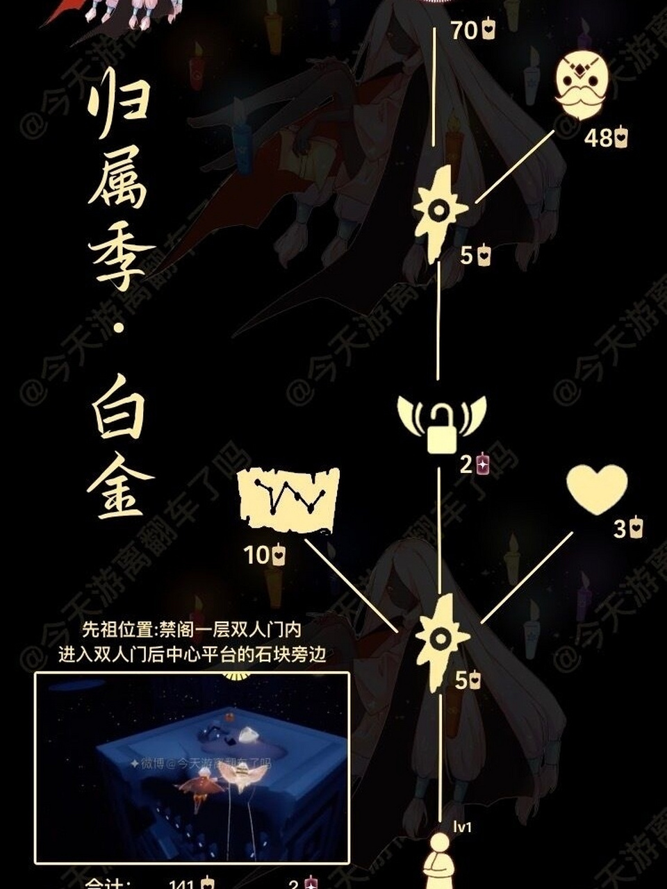 20复刻白金斗篷 本周四复刻白金斗篷 白蜡烛:141根 红蜡烛:2根 这一次