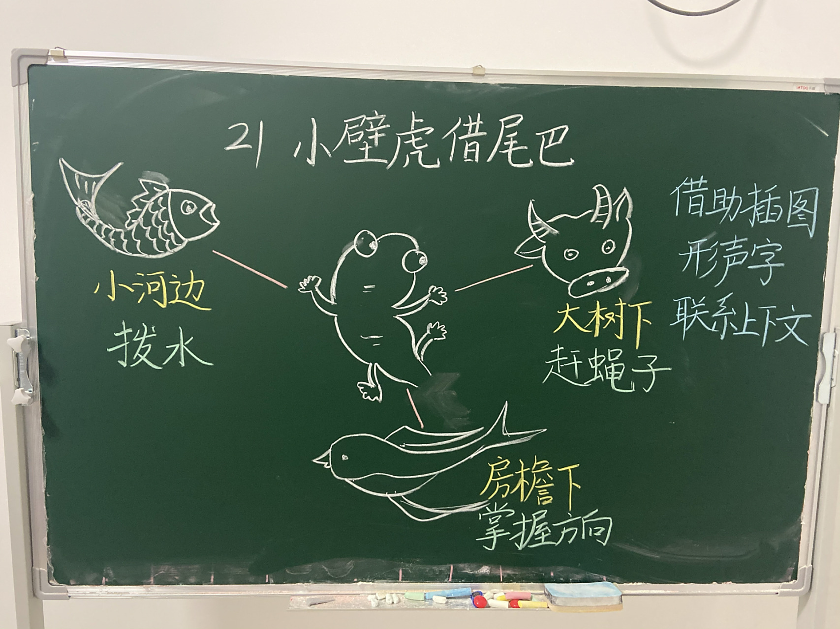 一年级下册《咕咚》《小壁虎借尾巴》板书设计