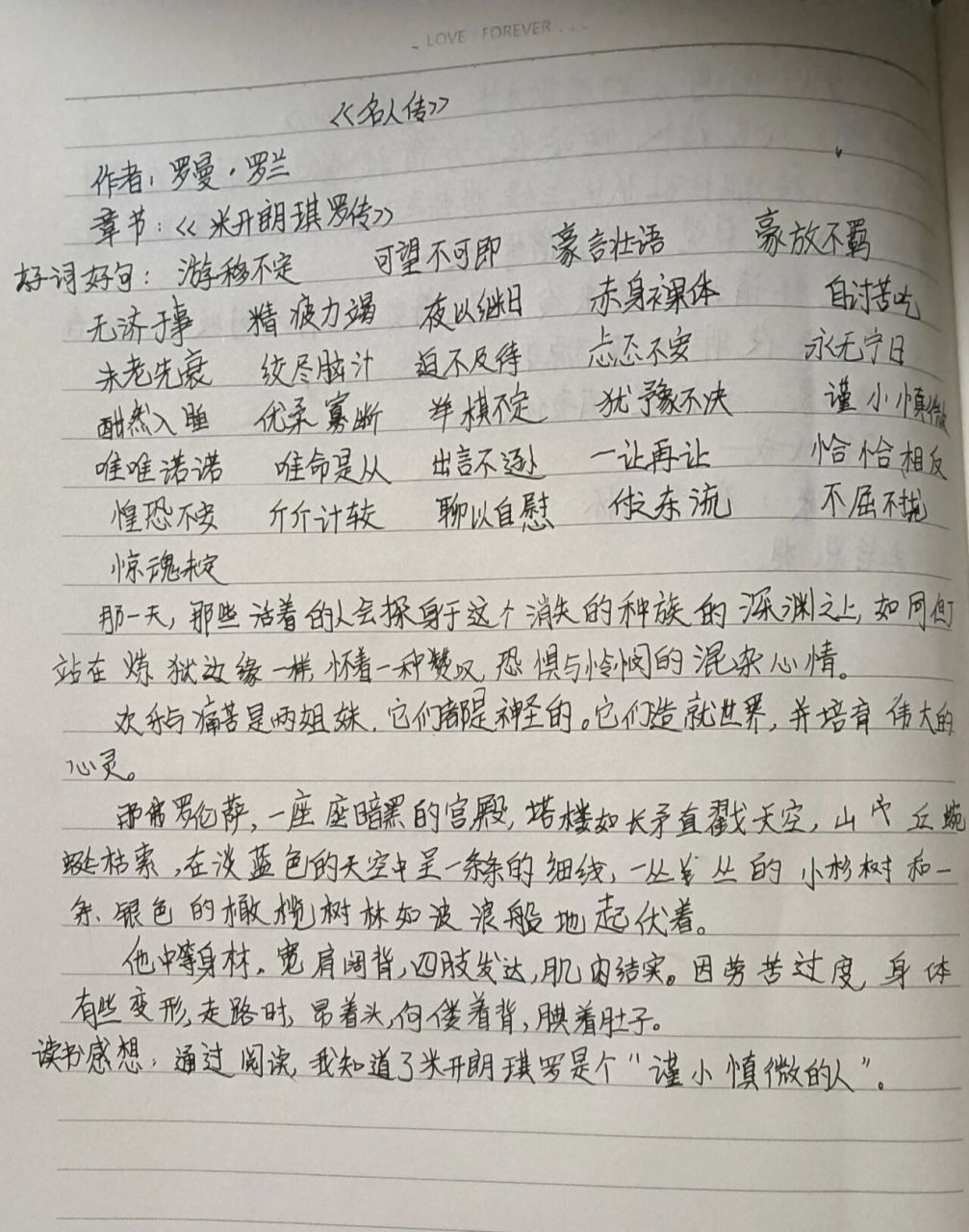 《名人传》读书笔记 《米开朗琪罗传》