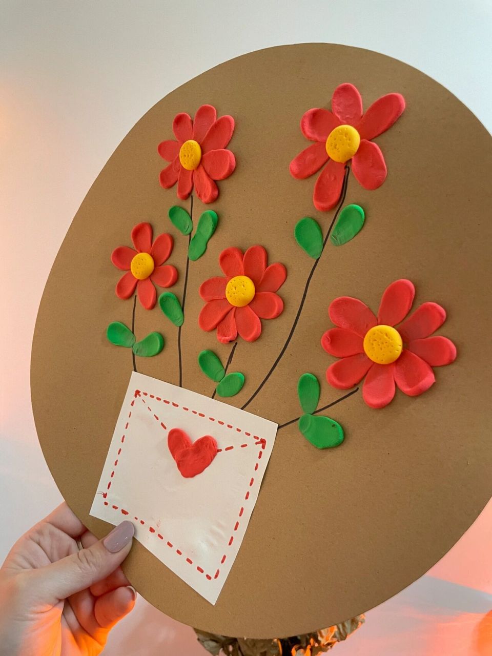 母亲节手工创意画|粘土花束95送最美的妈妈 幼儿园100个手工创意之1