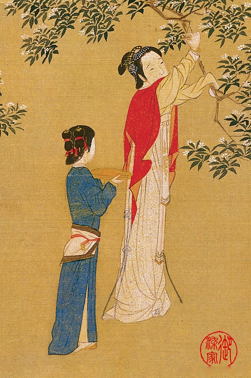 明代仇英《汉宫春晓图》人物色彩考