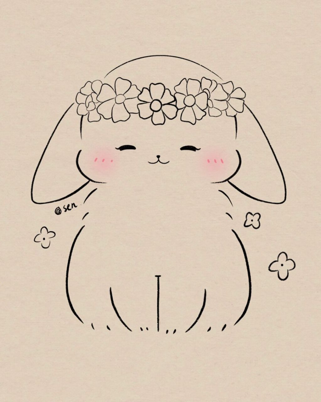 可爱兔兔简笔画|附过程 画起来!