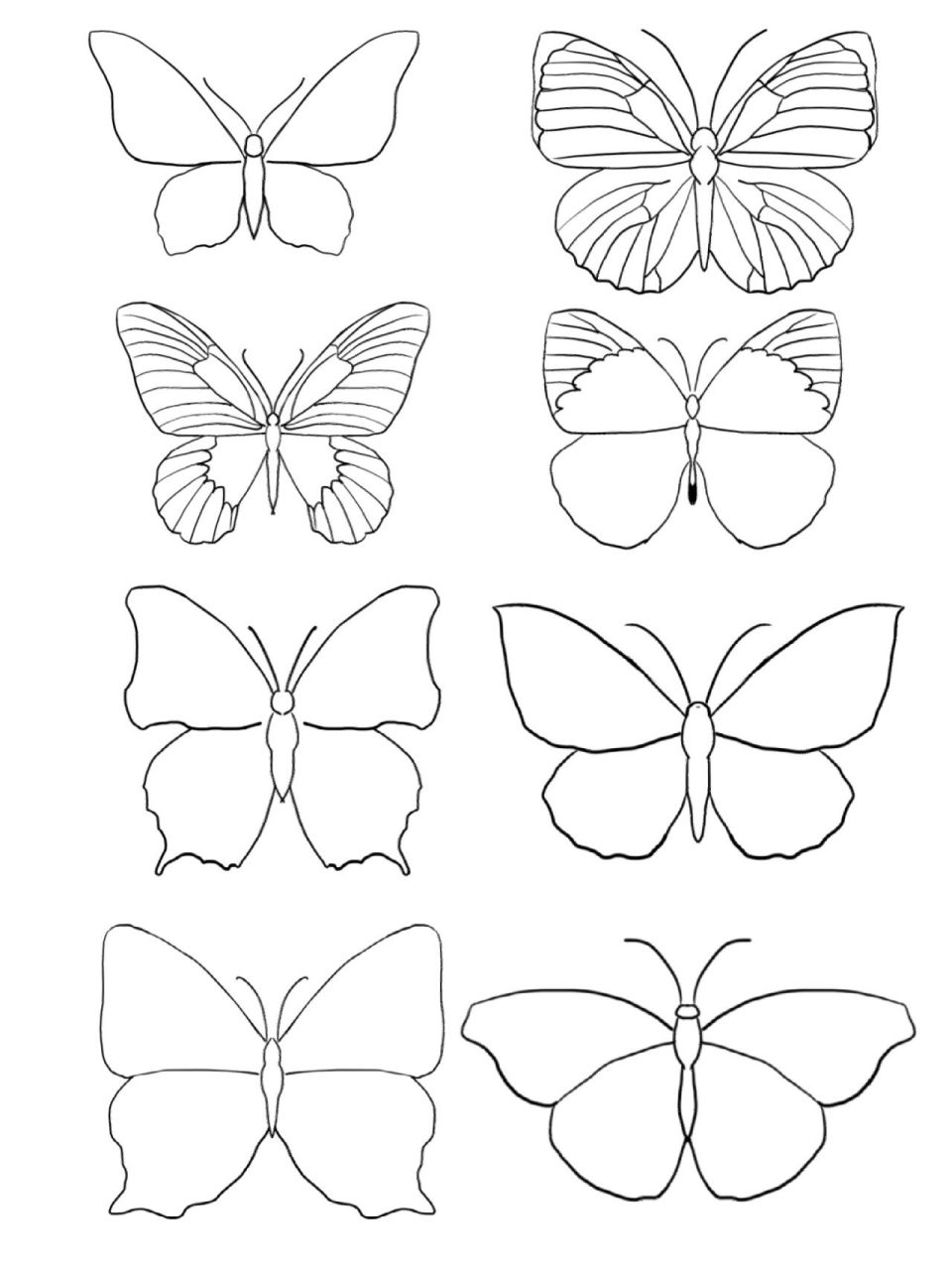 热缩图纸 蝴蝶合集 亲们留赞自取 手绘板画的可能不算太流畅 画的有点