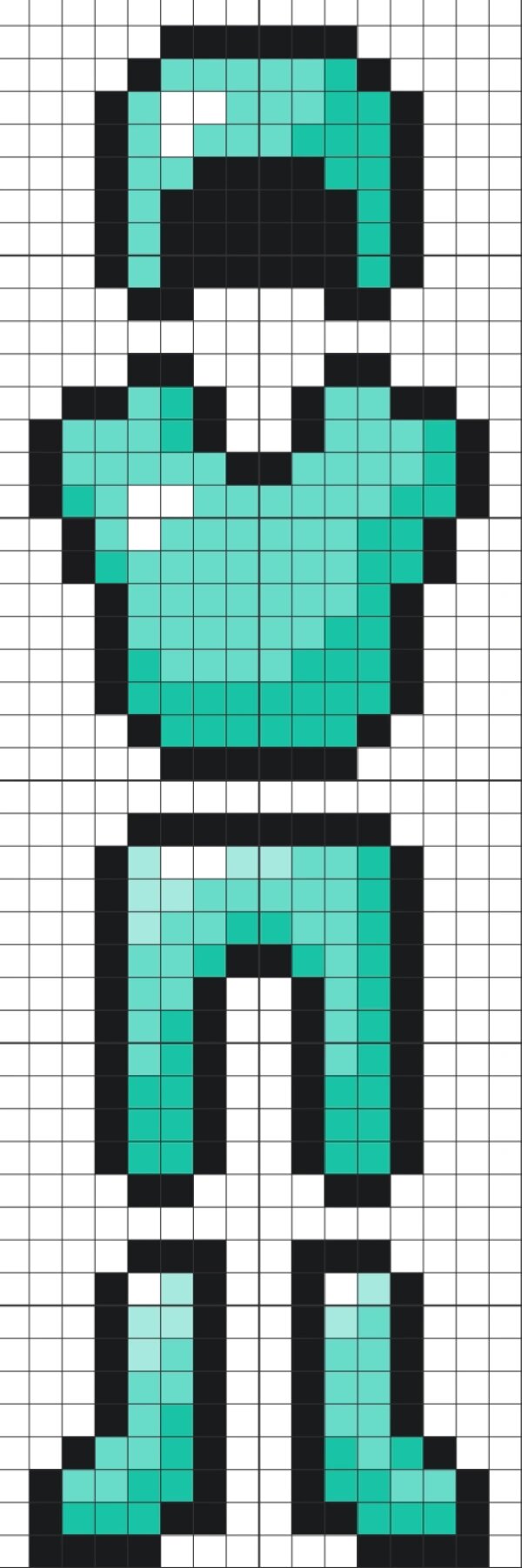 我的世界钻石套像素画 #像素画# #我的世界# #像素画打卡