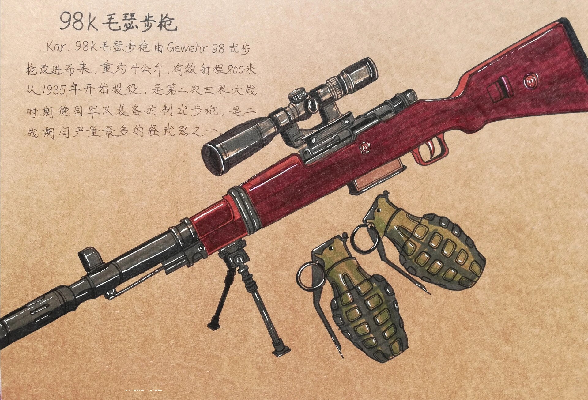 各种手枪 武器写生集合 手枪武器集合!