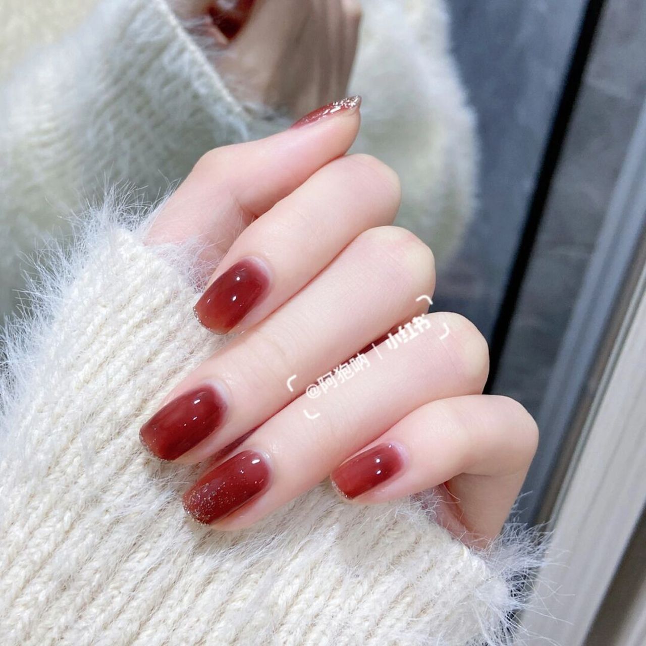 冰透葡萄99温柔法式高级显白美甲 冰透水润的紫红色,巨巨巨显白!