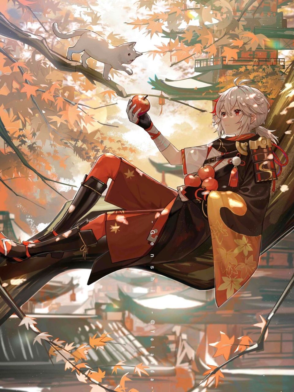 【枫原万叶】特辑 原神 二次元游戏动漫男生正太帅气图片壁纸背景插画