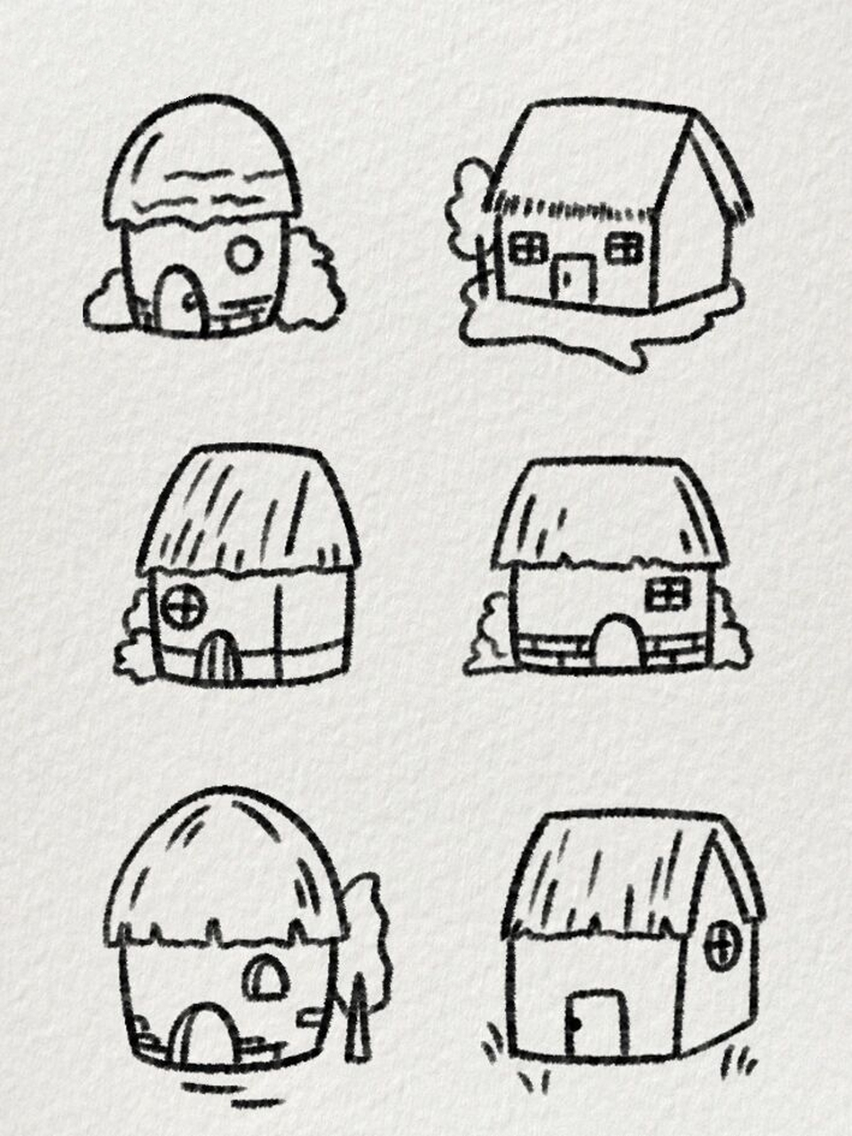 超简单的房子简笔画|简单几笔画出房子92 一起来学画草房子吧