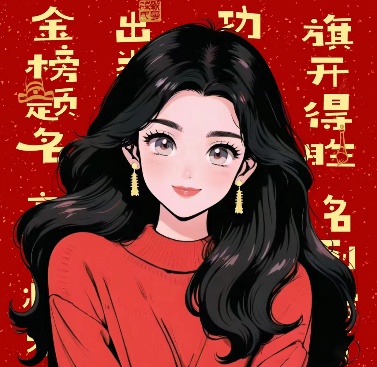 微信头像红色背景 喜庆红火寓意发财旺福!