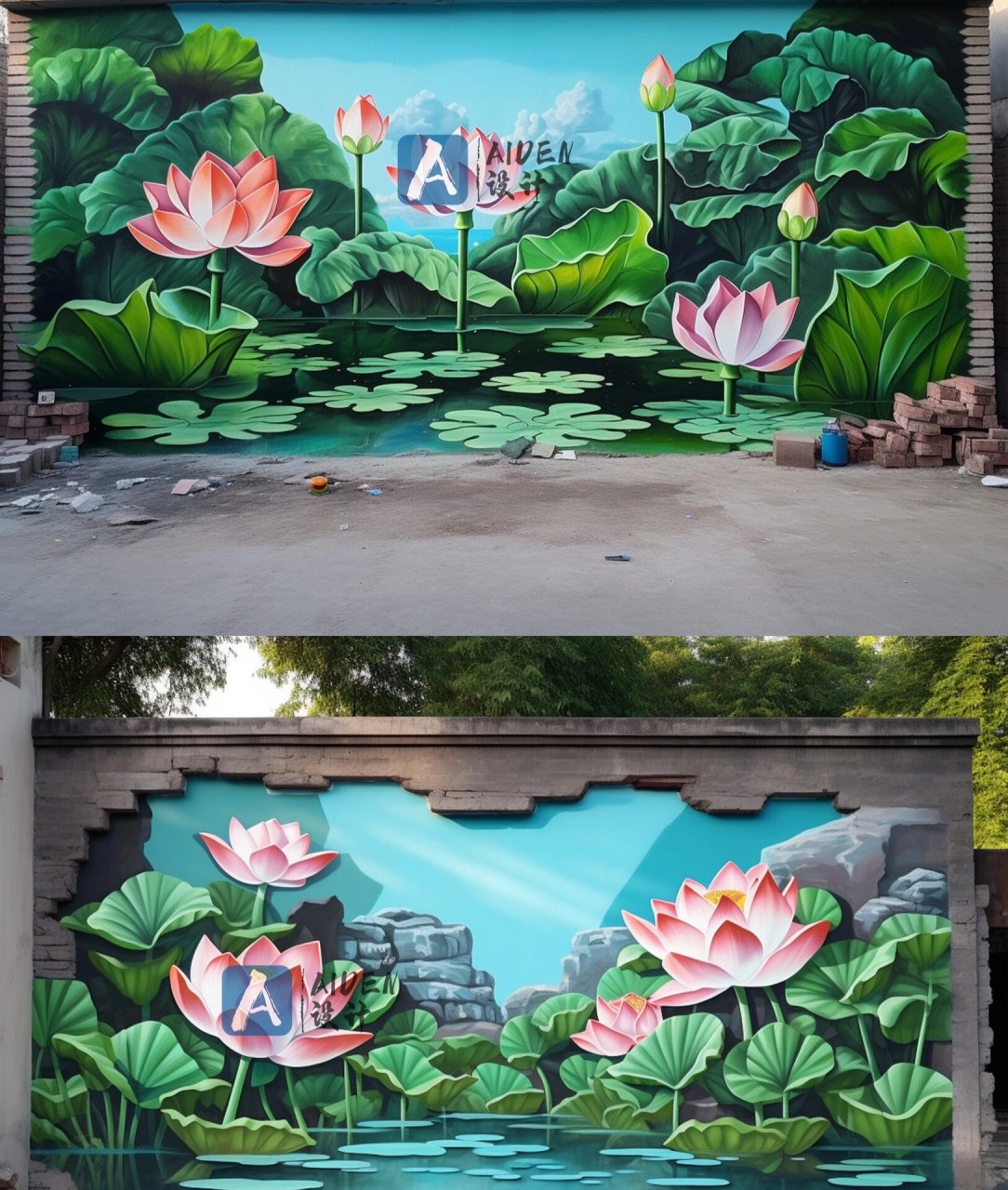 墙绘设计(荷花) 荷花94