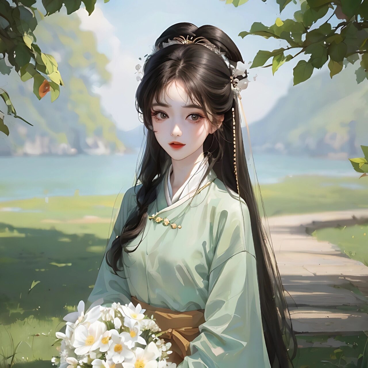 古风女生头像95 青丝蘸白雪,来路生云烟 青衫烟雨客,似是故人来.