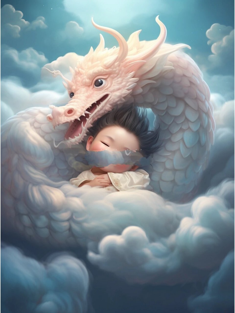 mid journey |龙太子 龙宝宝壁纸 祥龙赐福,天地万物丰盛!