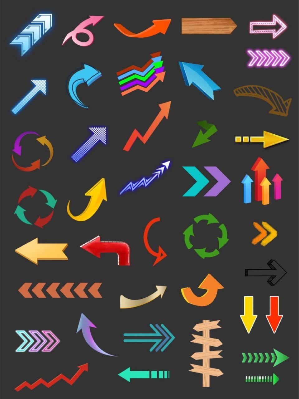 97素材库|流程图箭头免抠png设计素材 07制作流程图的时候,箭头是