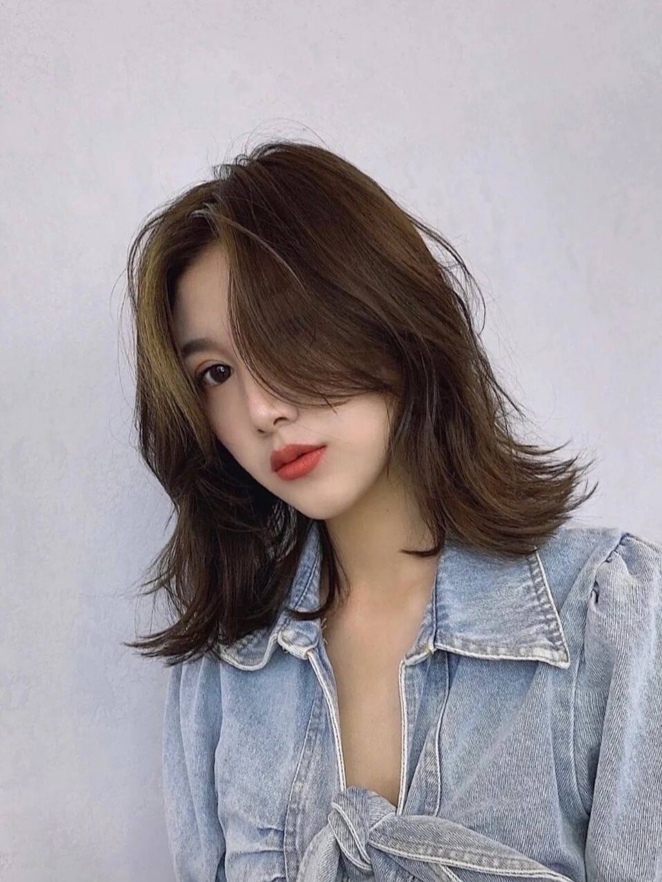 女生中发 中长发 锁骨发烫发 韩式气垫烫烫发 简易烫免打理 被受女生