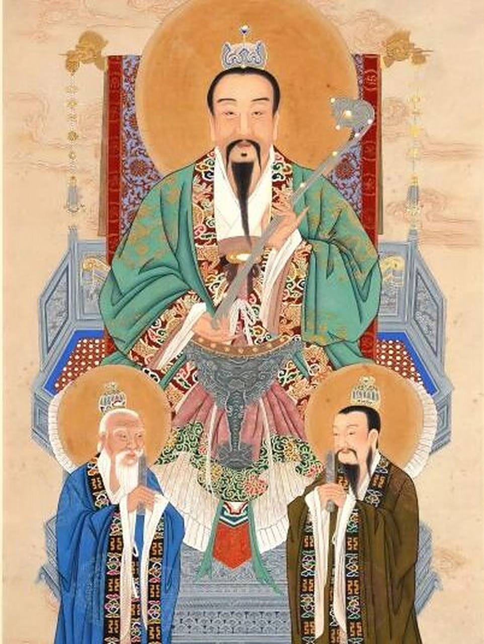 道教 原来画的一套三清图