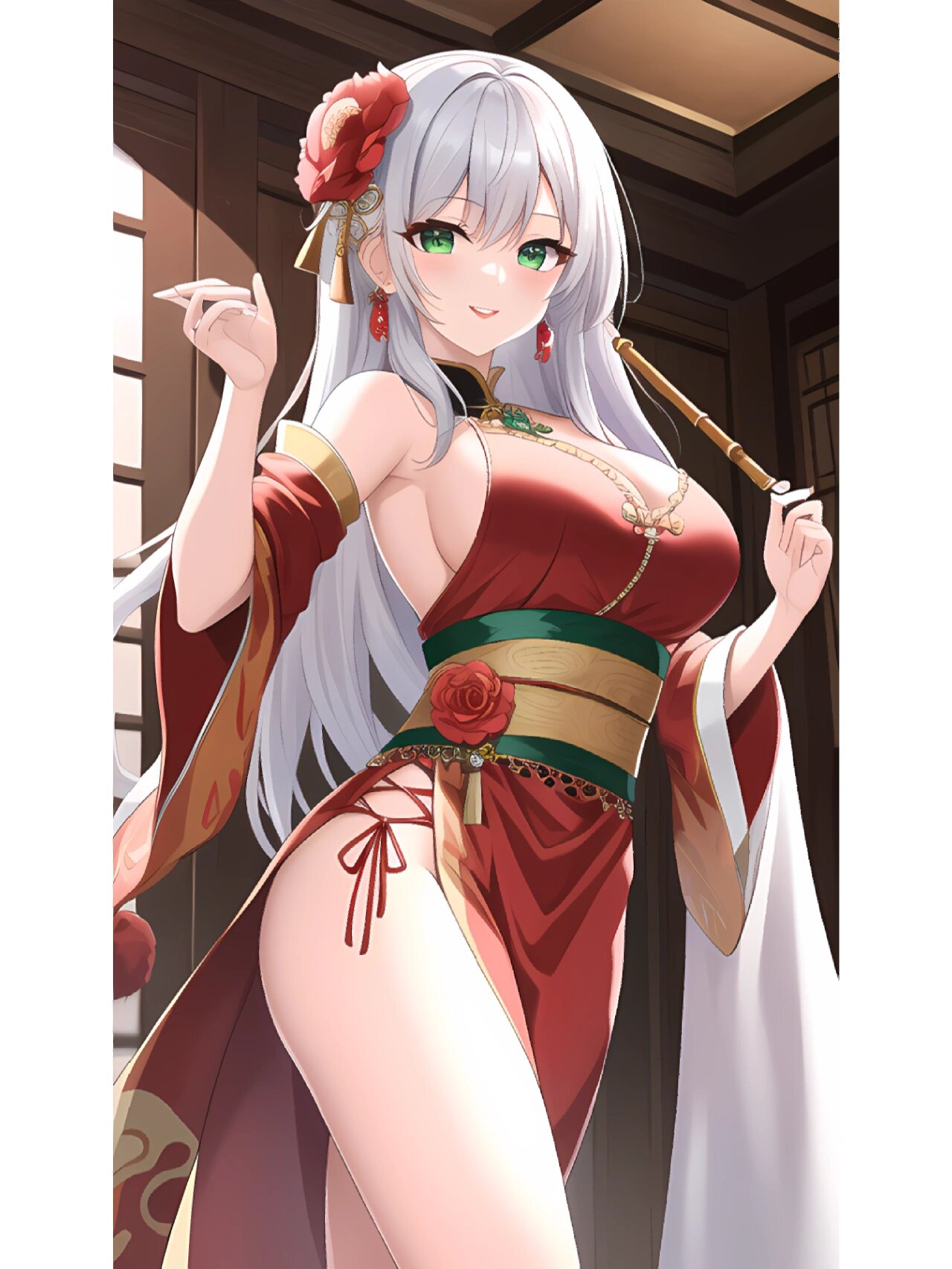 优雅高贵旗袍风,动漫二次元绘画人物