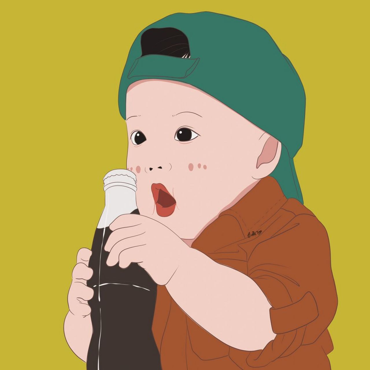 插画 | 头像 | 小宝宝喝可乐 图片92二改92商用92去签名 搬运