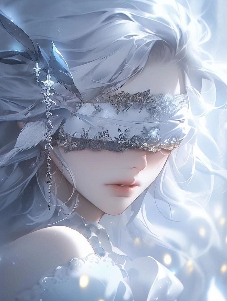 蒙眼少女头像