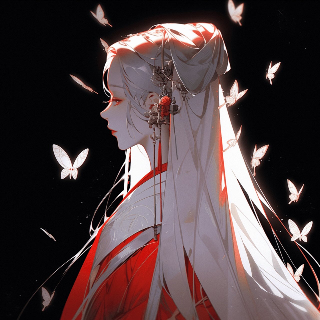 白发红衣|情侣头像