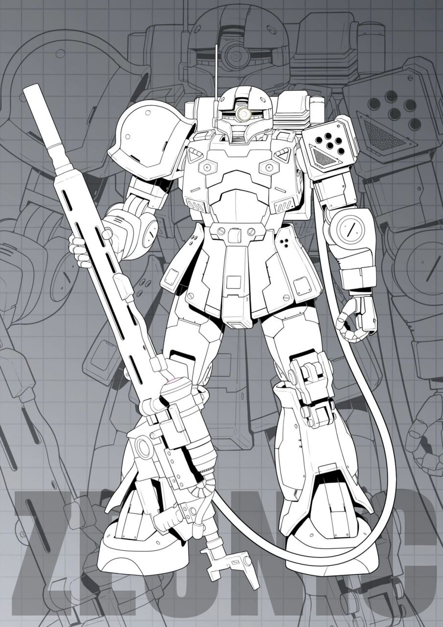 独眼机体系列之ms-05l 狙击扎古1型 机体的主武器为mip-x79-e0型光束