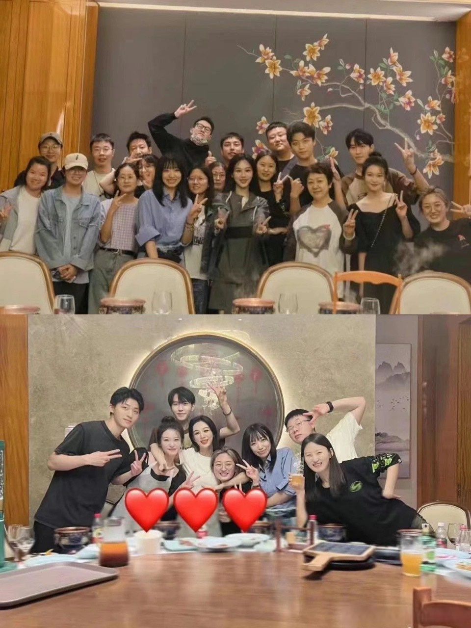 看点好的吧,工作室合照里的杨紫美美的,一眼就能看出来是明星!