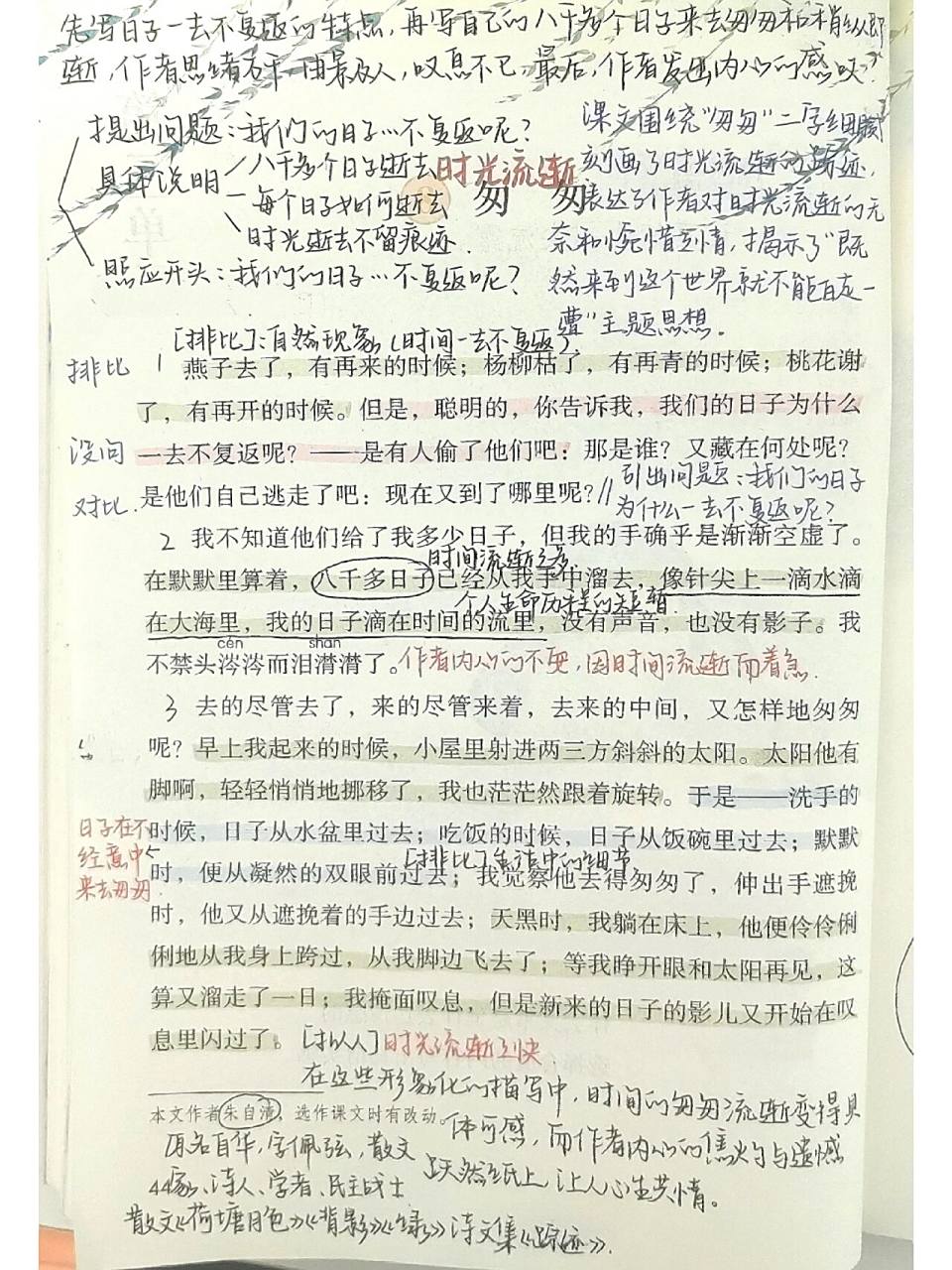 六下语文77第八课《匆匆》笔记 人教版六年级下册语文第八课 私信