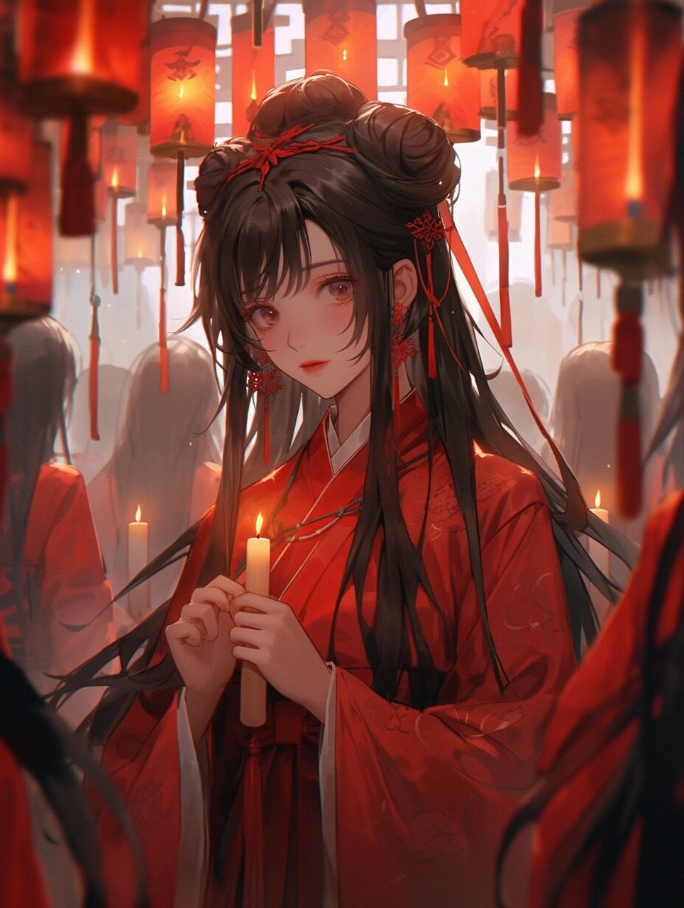 红嫁衣② | 古风头像壁纸插画素材女生头像