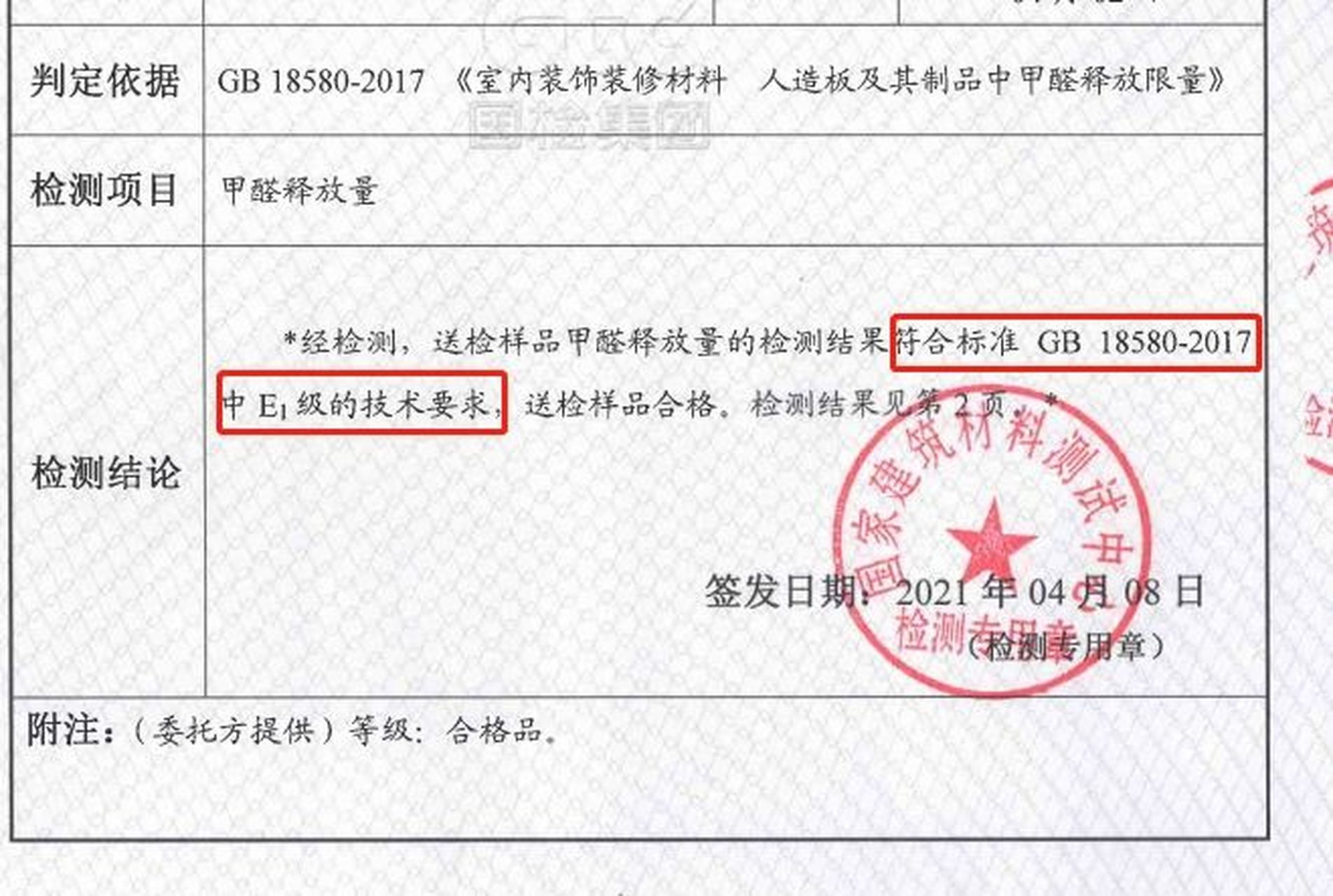 e0级和e1级板材是什么意思?