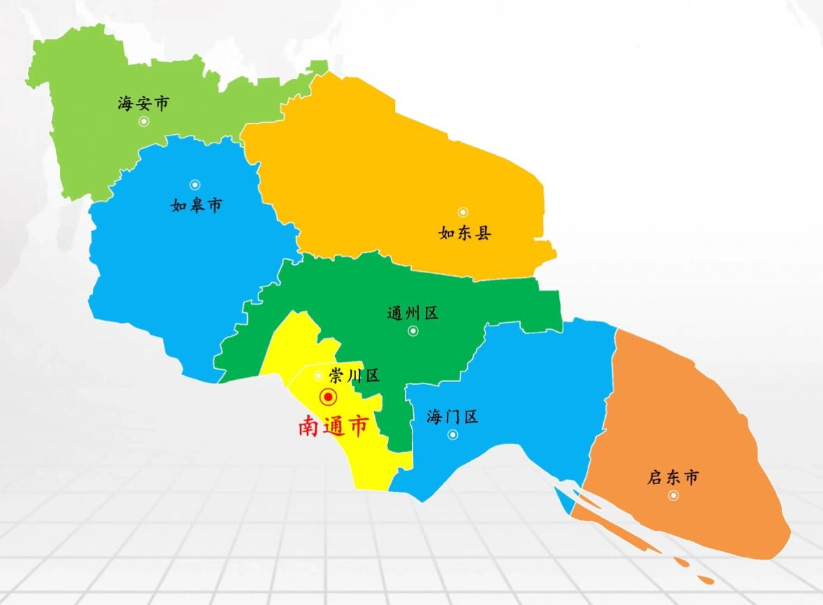 江苏省各市政区图(十):南通市