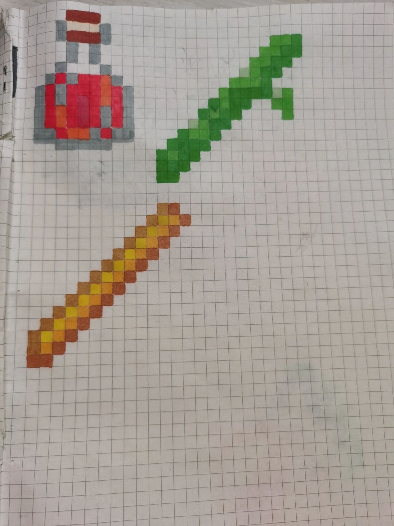 我的世界像素画烈焰棒