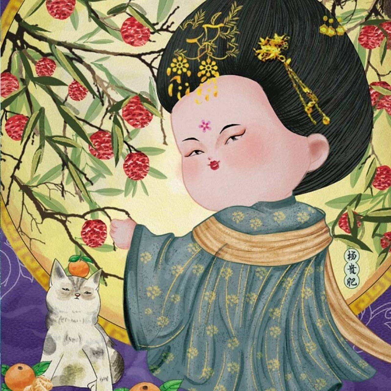 萌胖杨贵妃可爱少女头像 胖嘟嘟的脸,像极了自己🤣🤣