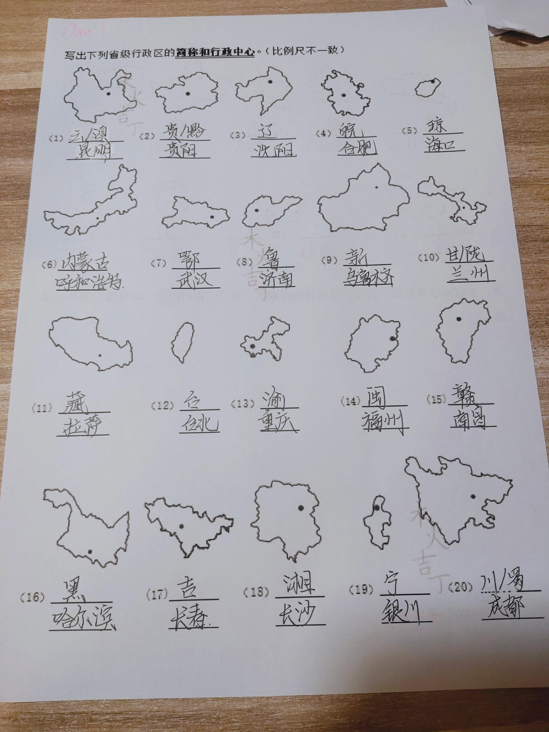 34个省级行政区简图图片