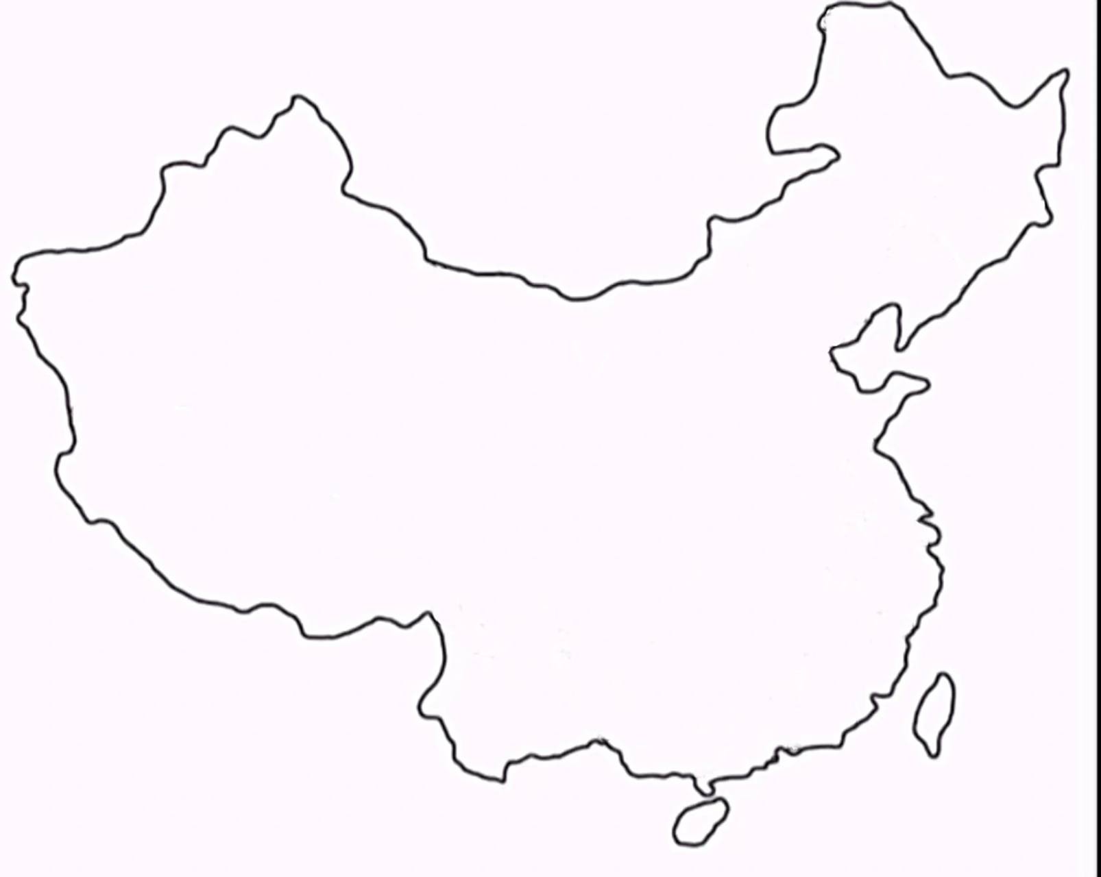 中国地图轮廓打印图 中国地图轮廓打印图