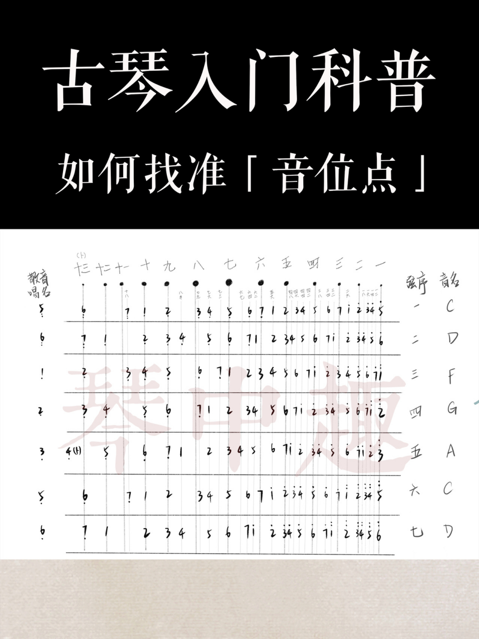 如何找准「古琴音位点」71|古琴入门科普  .