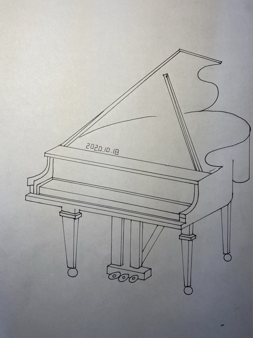钢琴简笔画立体图片
