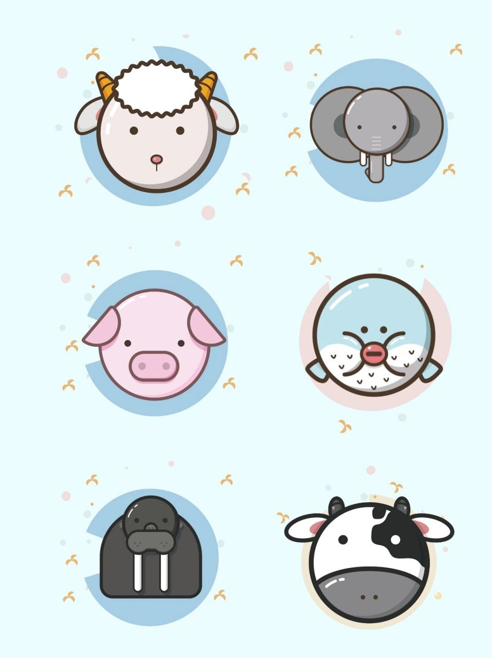 小动物可爱卡通头像素材|免抠手帐素材98 亲爱的宝子们,晚上好.