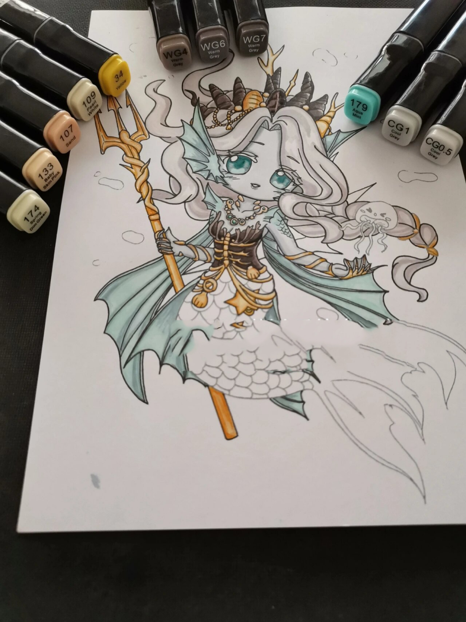 第五人格渔女原创简笔画手绘画画的日常教程 原创(第7幅) 出自:第五