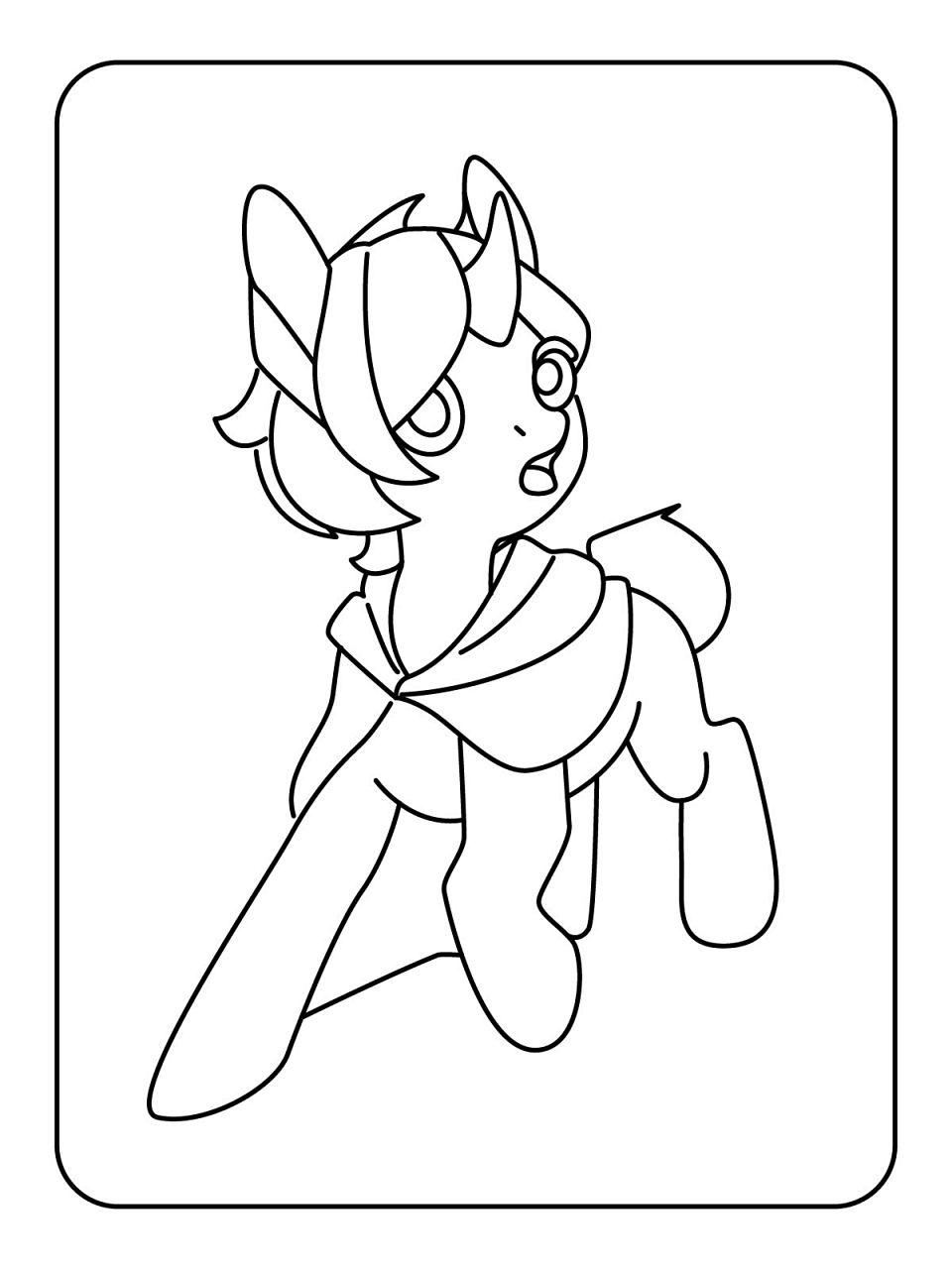 小马宝莉97简笔画涂色素材 | 100张可打印 97小女孩最喜欢的小马