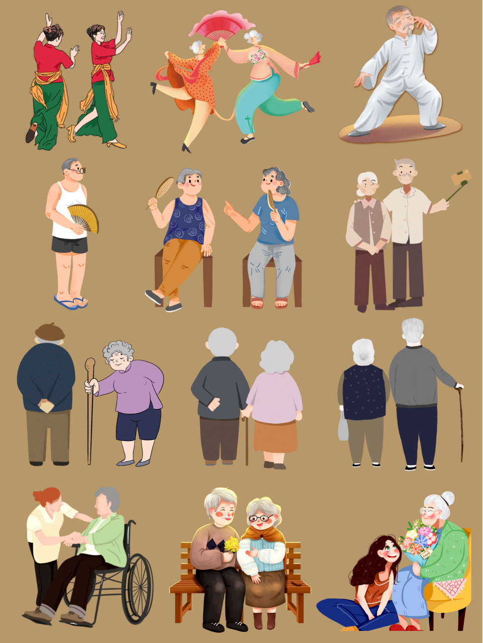 🧓老年人物|q版人物素材|免抠素材 👵今日分享『老年人物』素材