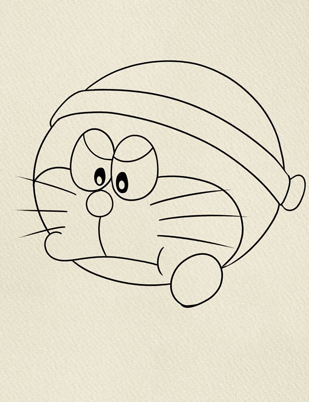 哆啦a梦简笔画(100) 又是被毕设折磨的一天[笑哭]#哆啦a梦# #蓝胖子