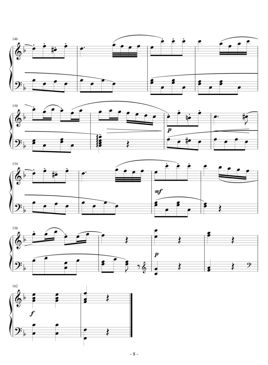 《f大调小奏鸣曲》钢琴谱 喜欢的朋友拿走哦9799