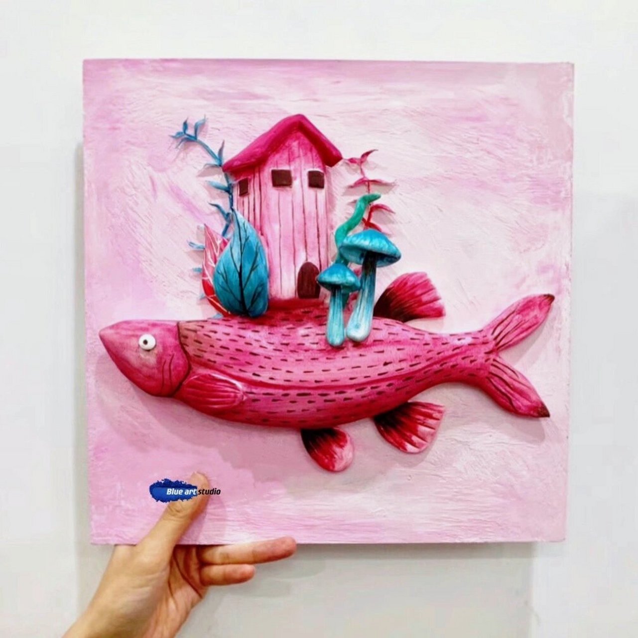 【创意手工】好看的粘土立体画 当超轻粘土遇到密度板,制作成了好看的