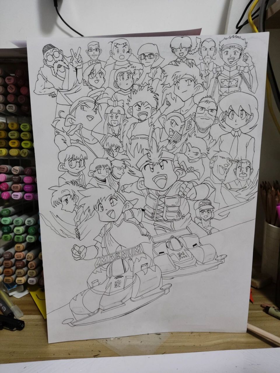 马克笔绘制四驱兄弟全人物