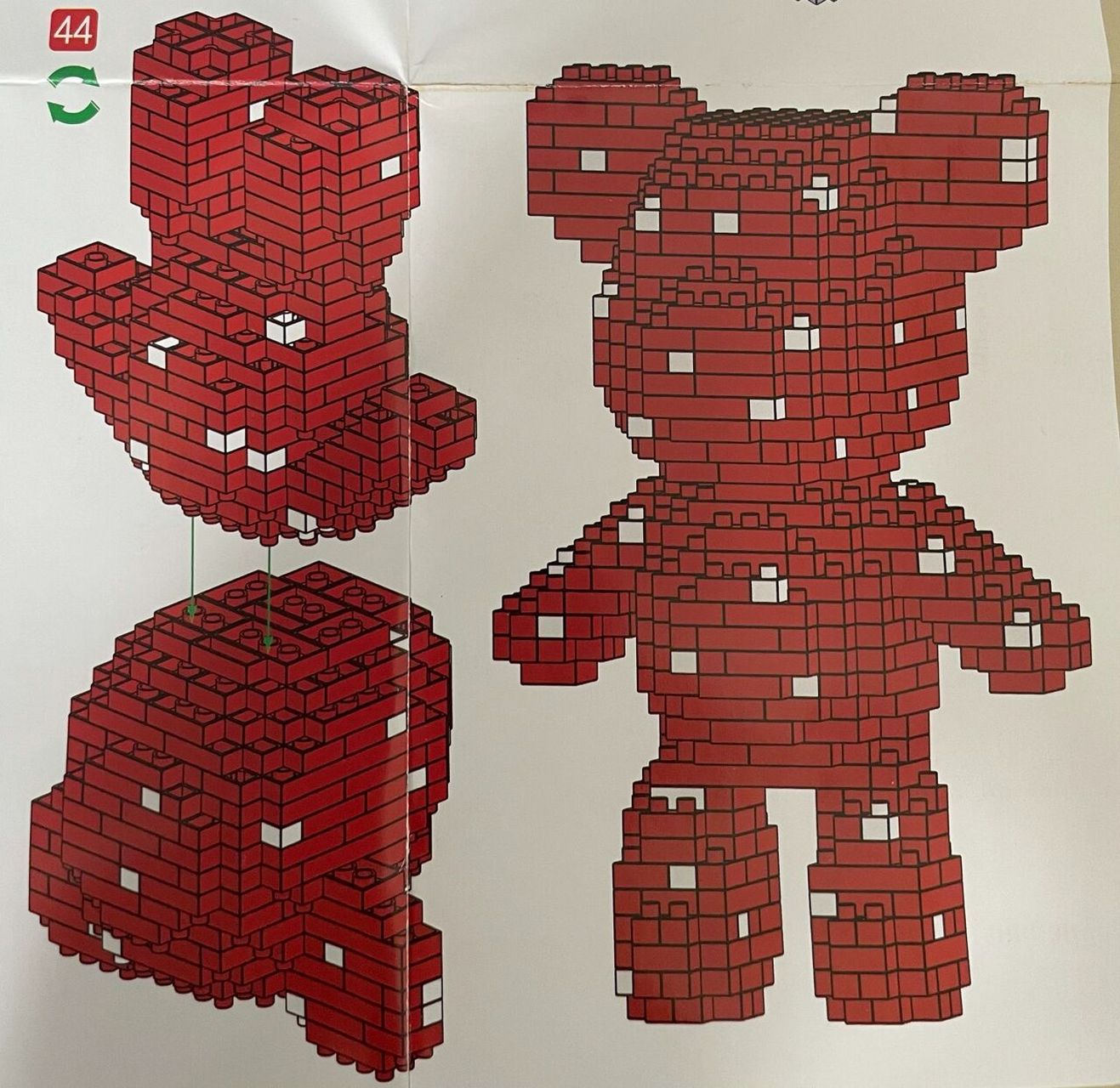 93|红色白点暴力熊积木图纸分享 想要不一样的感觉那就来点"点点"