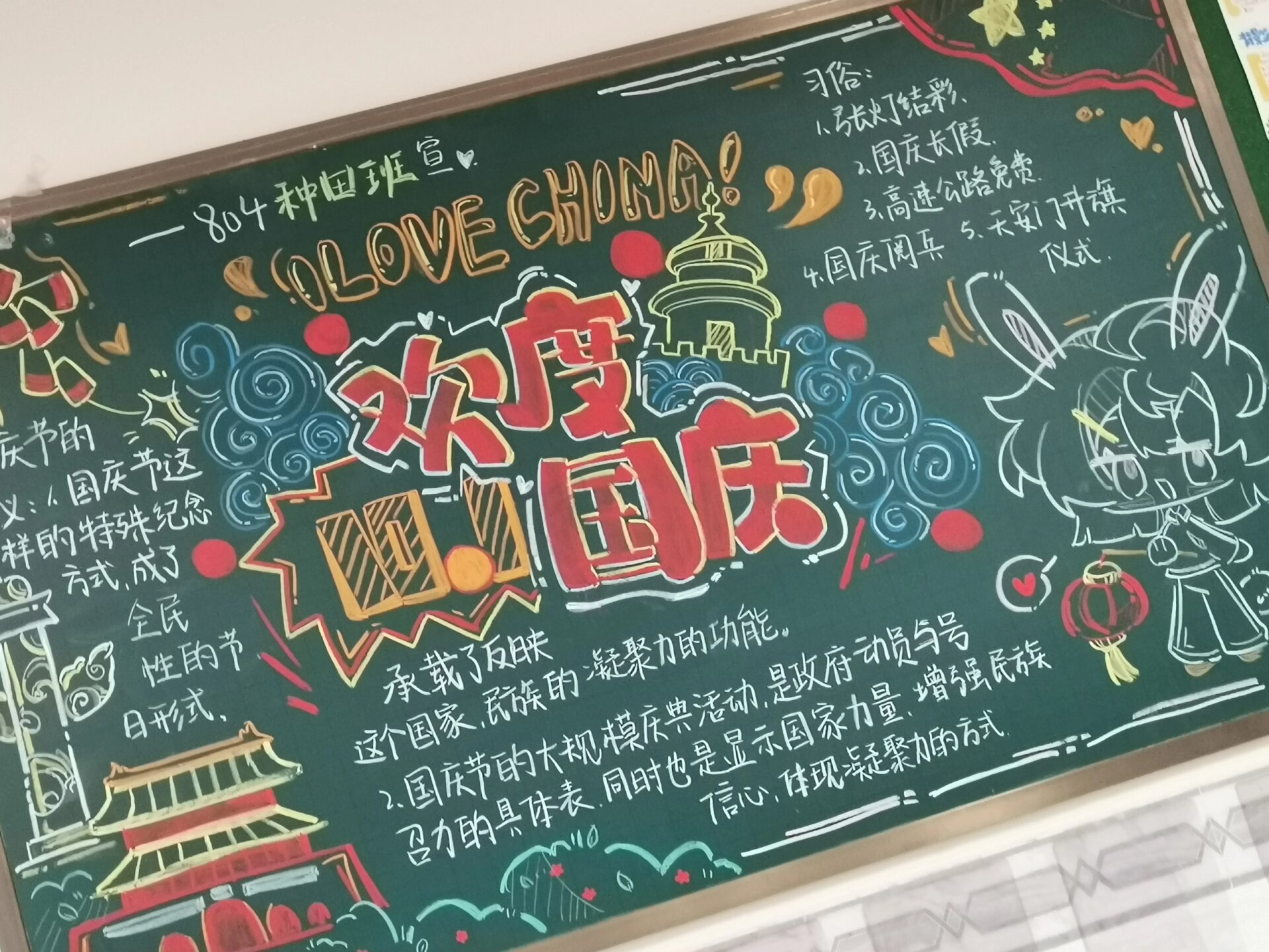 国庆节黑板报